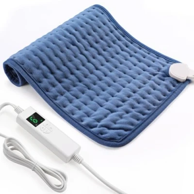 Abbildung von OneAmg Heizkissen mit Abschaltautomatik, Wärmekissen Elektrische 4 Stunden Timer und 6 Heizstufen, Heating Pad Digitaler Fernbedienung, Waschmaschinenfest Rücken 30x60 cm Blau