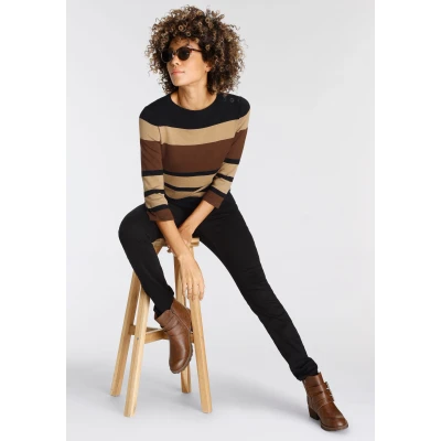 Abbildung von Boysens 3/4 Arm Pullover, im modischen Streifen Design mit Zierknopfleiste NEUE KOLLEKTION