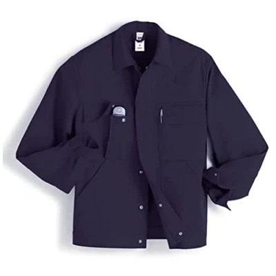 Abbildung von BP Workwear Basic 1485 060 10 Arbeitsjacke Verdeckte Druckknopfleiste Reine Baumwolle Normale Passform Größe: 98/102 Farbe: dunkelblau