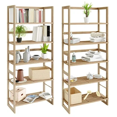 Abbildung von Casaria Standregal Öland, Badregal Holz 5 Böden Kellerregal Holzregal Bad Badezimmer Keller