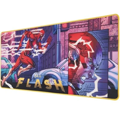 Abbildung von Subsonic DC Comics Flash Mauspad, rutschfest, XXL, 90 mm x 40 mm, offizielles Lizenzprodukt