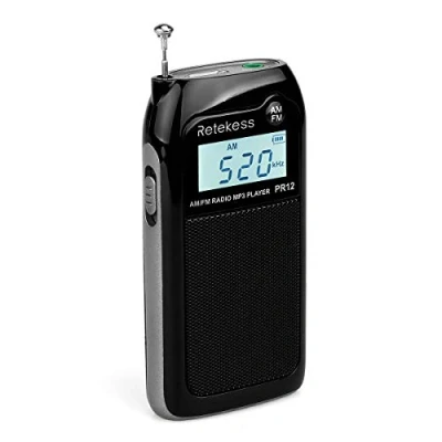 Abbildung von Retekess PR12 Digitales Taschenradio, Kleines Tragbares AM FM Radio,DSP Einstellung,Ausgezeichneter Empfang,MP3 Player,zum Gehen,Joggen, (Schwarz)