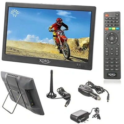 Abbildung von netshop 25 Set: Xoro PTL 1050 + 6 Monate Freenet GRATIS. Tragbarer DVB T2 Fernseher mit Akku Camping TV (USB Mediaplayer, MicroSD, Teleskopantenne, Fernbedienung) 10 Zoll (25.6 cm) schwarz