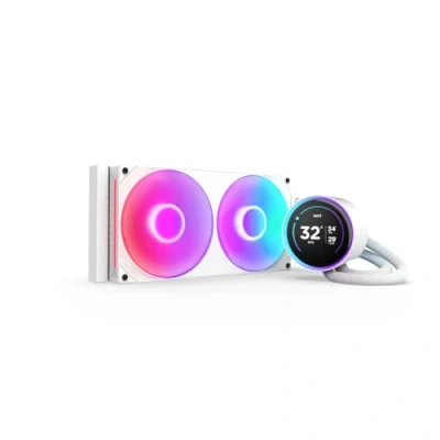 Abbildung von NZXT Kraken Elite 280 RGB AIO CPU Flüssigkeitskühler 280mm Radiator F280 Core Lüfter Anpassbares 2,72“ IPS LCD Turbine Pump Intel LGA 1700, 1200/115X, 1851 AMD AM5, AM4 Weiß