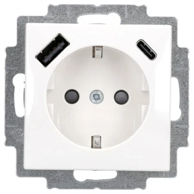 Abbildung von Busch Jaeger 20 EUCB2USBAC 914 SCHUKO USB A &amp; C Steckdose Safety+ Alpinweiß Balance SI 2CKA002011A6298