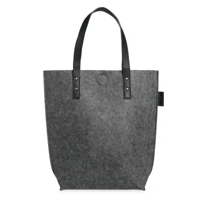 Abbildung von KNIT FACTORY Gwen Handtasche Stylische Shopper Tasche für Damen aus Dicken Filz 40x40 cm Hochwertige Qualität Anthrazit