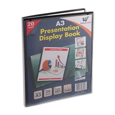 Abbildung von A3 Sichtbuch, Zeugnismappe, 20 Taschen, Sichtmappe mit Kunststoffhüllen, Dokumentenmappe Polly Pocket Folder File (A3 Größe, 40 Ansichten, 12 Sichtbücher)