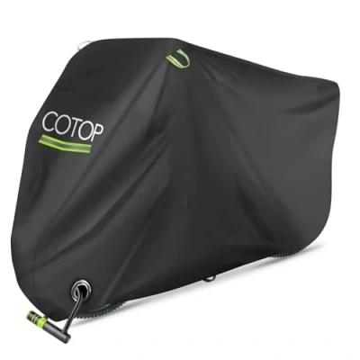 Abbildung von COTOP Fahrradabdeckung Wasserdicht 210D Oxford, Hochwertige Fahrradplane Wetterfest 200 x 80 110 cm, Fahrrad Abdeckplane Mit Anti Diebstahl Loch, Tragetasche, Abdeckung Roller, e bikes
