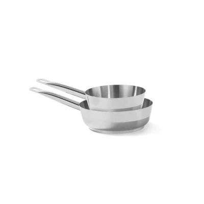 Abbildung von HENDI Sauteuse ø 16 x 6 cm 0,9 Liter Edelstahl Topf mit punktgeschweißten Hohlgriff Stärke: 0,7 mm 3 Schicht Boden Profi Line, Gastro Pfanne