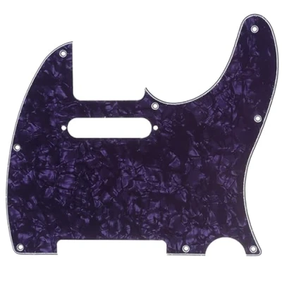 Abbildung von Musiclily 8 Löcher Tele Pickguard Gitarre Schlagbrett für Fender American/Mexican Standard Telecaster Modern Style E Gitarre,4 lagig Purple Pearl