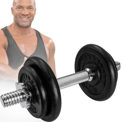 Abbildung von Miweba Sports Hantelset MKH110 10kg 𝐏𝐫𝐨𝐟𝐢 Einzelhantel Hanteln für Frauen und Männer Hantel Set Gusseisen Kurzhantelset Kurzhantel Griff ergonomisch Gewichte (1x 10kg)