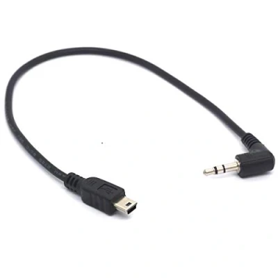 Abbildung von Tomost Abgewinkeltes 3,5 TRS auf Mini USB Kabel, 90 Grad mm Stecker 5 poligen Stecker, Audiokabel für HERO3, HERO3+ und HERO4 (3,5 Mini)