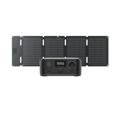 Abbildung von ECOFLOW RIVER 3 Tragbare Powerstation mit 45 W Solarpanel, 245 Wh LFP Batterie, bis zu 600 Leistung, GaN verdoppelt die Laufzeit,