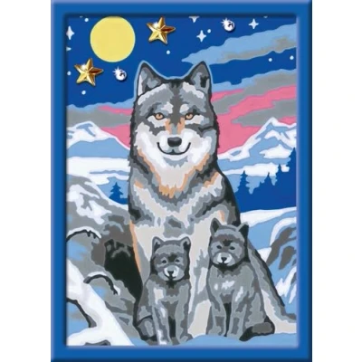 Abbildung von Ravensburger CreArt 27784 Süße Wolfsfamilie Malen nach Zahlen Wolf für Kinder ab 9 Jahre, Ostergeschenke Kleines Geschenk zu Ostern
