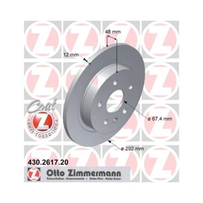 Abbildung von ZIMMERMANN COAT Z 430.2617.20 Bremsscheibe 292 12 6/5 5 120 voll beschichtet OPEL: Insignia A Sports Tourer, Limousine
