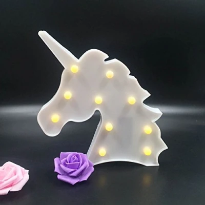 Abbildung von Trendario LED Nachtlicht für Kinder, Kinderzimmer Baby Tischlampe, batteriebetriebene Lampe als Party Deko Nachtlampe, Wandleuchte (Einhorn, weiß)