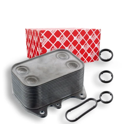 Abbildung von FEBI BILSTEIN 103463 Ölkühler mit Dichtungen, inkl. Dichtungssatz VOLKSWAGEN: Touran I, Transporter 5 Kastenwagen, Crafter 30 50 Kastenwagen