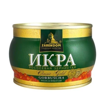 Abbildung von Kaviar Zarendom Gorbuscha Lachskaviar Classic Gold 400 g Dose roter caviar икра