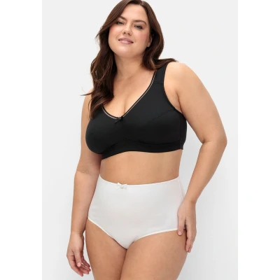 Abbildung von Sheego Doppelpack Triangel BH, Damen, Größe: 100G, Schwarzweiß