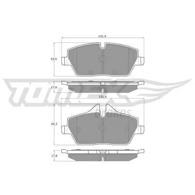 Abbildung von TOMEX brakes TX 14 33 Bremsbelagsatz Vorderachse für Verschleißwarnanzeiger vorbereitet BMW: 1 Schrägheck, 2 Active Tourer, Coupe, MINI: Schrägheck
