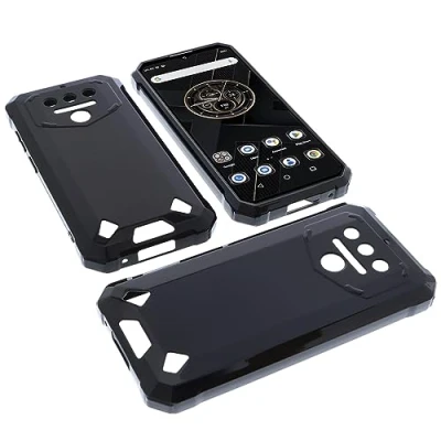 Abbildung von foto kontor Hülle kompatibel mit Oukitel WP23 Schutzhülle schwarz Tasche Gummi TPU Handy Schutz Handytasche Handyhülle Smartphone Case Kantenschutz Eckenschutz