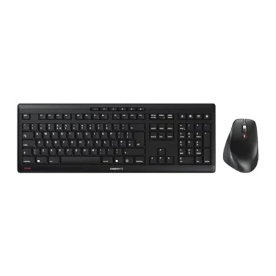 Abbildung von CHERRY STREAM DESKTOP COMFORT, Kabelloses Tastatur Maus Set, UK Layout (QWERTY), 2,4 GHz Funk, Flüsterleise Tasten, Ergonomische Rechtshändermaus, Schwarz