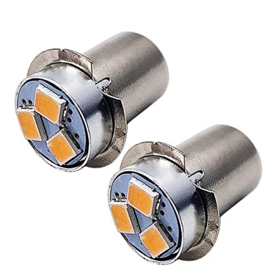 Abbildung von Ruiandsion 2pcs P13.5S LED Lampe 18V Warmweiß 2835 3SMD Chips Upgrade für Taschenlampen Taschenlampen, unpolar