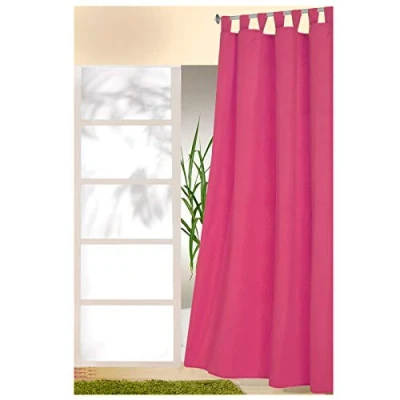 Abbildung von heimtexland ® Dekoschal mit Schlaufen und Kräuselband Uni Blickdicht Aber lichtdurchlässig Vorhang einfarbig Schlaufenschal Bandschal Ökotex Gardine Fuchsia HxB 175x140 Typ117