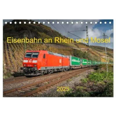 Abbildung von Eisenbahn an Rhein und Mosel 2025 (Tischkalender DIN A5 quer), CALVENDO Monatskalender