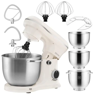 Abbildung von Zeegma Küchenmaschine PLANEET TRIO, 1500,00 W, 4,00 l Schüssel, Planetenrotationstechnologie, 10 Geschwindigkeitsstufen