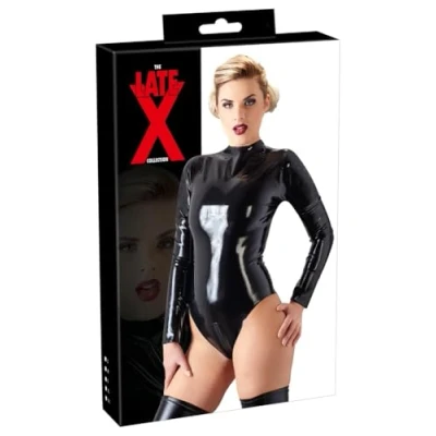 Abbildung von Langarm Body mit Reißverschluss aus Latex
