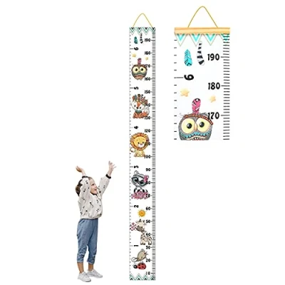 Abbildung von Tomedeks Messlatte,Messlatte Holz Kinder,Wand Dekoration,Maßband Körper,Wandtattoo Kinderzimmer Tiere,Messlatte Kind