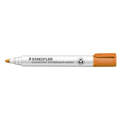 Abbildung von STAEDTLER Whiteboard Marker Lumocolor, orange, trocken und rückstandsfrei abwischbar, Rundspitze ca. 2 mm Linienbreite, hohe Qualität Made in Germany, 10 orange Marker, 351 4