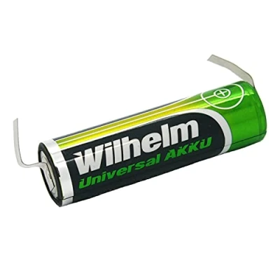 Abbildung von 1 x AA Mignon AKKU LÖTFAHNE U Form Wilhelm Universal Batterien wideraufladbar 1,2 V HR6