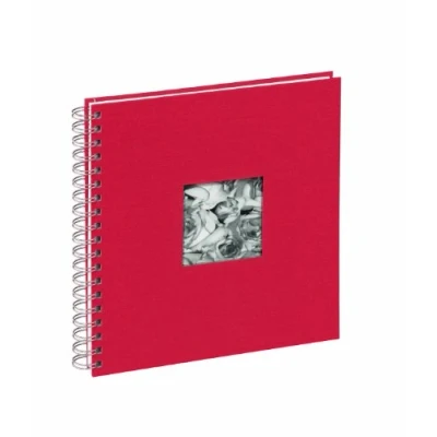 Abbildung von Pagna 12156 03 Passepartout Spiralalbum 240 x 250 mm 50 Seiten, Leineneinband mit Fotokarton weiß Pergamin, rot