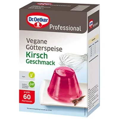 Abbildung von Dr. Oetker Professional Vegane Götterspeise mit Kirsch Geschmack, Fertig gezuckert, Götterspeisenpulver in 1 kg Packung
