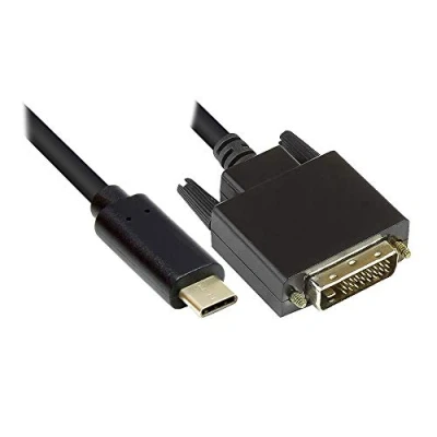 Abbildung von Good Connections Adapterkabel USB C Stecker an DVI 24+1 Full HD KUPFERLEITER 2 m schwarz