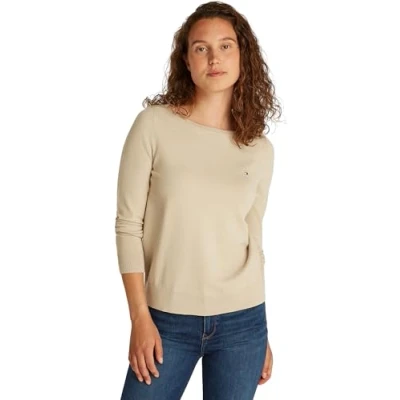 Abbildung von Tommy Hilfiger Stitch BOAT Sweater Strickpullover, Damen, Größe: 3XL, Sandalwood