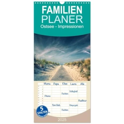 Abbildung von Familienplaner 2025 Ostsee Impressionen mit 5 Spalten (Wandkalender, 21 cm x 45 cm), CALVENDO