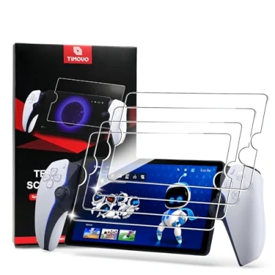 Abbildung von TiMOVO Gehärtet Glas Bildschirmschutz für Playstation Portal Remote Player, 4 Stück 9H Kratzfest Displayschutzfolie mit HD Klarheit, 8 Zoll Empfindlich Blasenfrei Bildschirmfolie PS5 2023