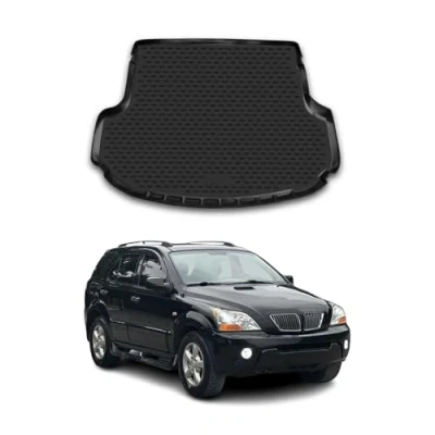 Abbildung von OMAC Kofferraummatte Kofferraumwanne kompatibel mit Kia Sorento 2011 2014 Gummi TPE Schwarz