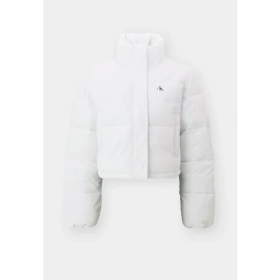 Abbildung von Calvin Klein Jeans Matte Cropped Puffer Winterjacke, Damen, Größe: XL, Bright white