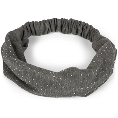 Abbildung von styleBREAKER Damen Haarband mit Strass und Gummizug, Stirnband, Headband, Haarschmuck 04026016, Farbe:Dunkelgrau meliert