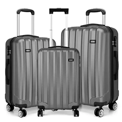 Abbildung von Kono Hartschale Trolley Koffer 4 Rollen Reisekoffer Gepäck (Pink, Set)