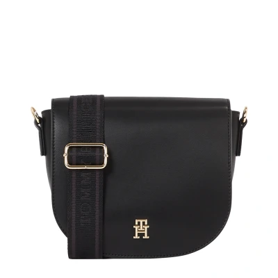 Abbildung von Tommy Hilfiger Logotape Saddle BAG Umhängetasche, Damen, Größe: One Size, Black