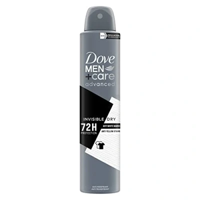 Abbildung von Dove Men+Care Invisible Dry Anti White Markierungen Deodorant für Männer mit 1/4 Feuchtigkeitscreme Transpirant Aerosol 72h Schweiß und Geruchsschutz 200ml