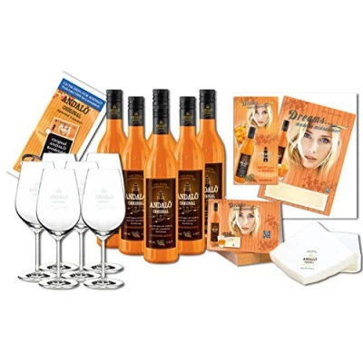 Abbildung von ANDALÖ Aperitif Sanddorn Liqueur Gastropaket incl. 6 Gläser und 200 Servietten