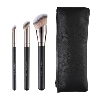 Abbildung von ENERGY 3 in 1 Make up Pinsel Set mit tragbarer Reisetasche, einschließlich Foundation und Concealer (Geschenk für Sie, Geschenk Frau)
