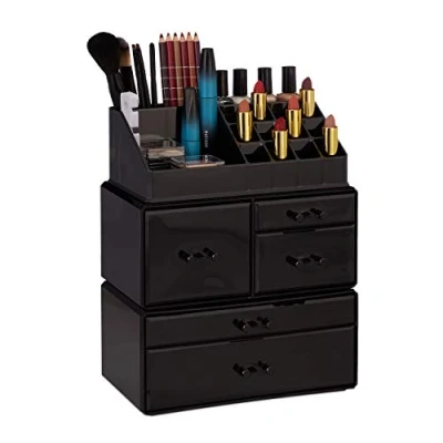 Abbildung von relaxdays Make Up Organizer Acryl mit 21 Fächern, Schwarz