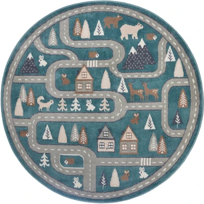Abbildung von HANSE Home Kinderteppich Adventures Streets, rund, Höhe: 8 mm, Spielteppich, weich, Kinderzimmer, Kurzflor, Spielunterlage, Teppich